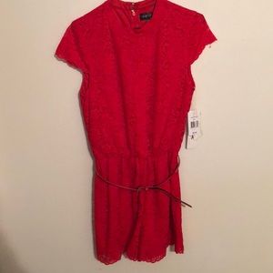 Red Lace Romper